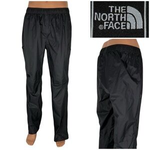 The North Face Mens Venture Rain Pants Medium Gray Black Waterproof Dryvent EUC